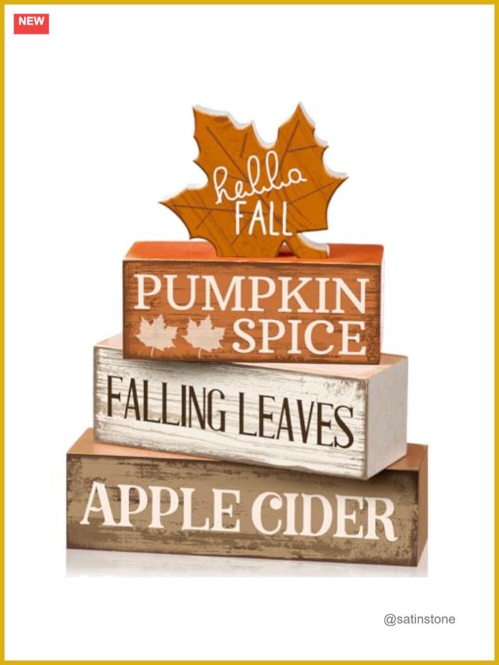 Wooden Maple Leaf Fall Decor 4 Pc Thanksgiving Centerpiece Set